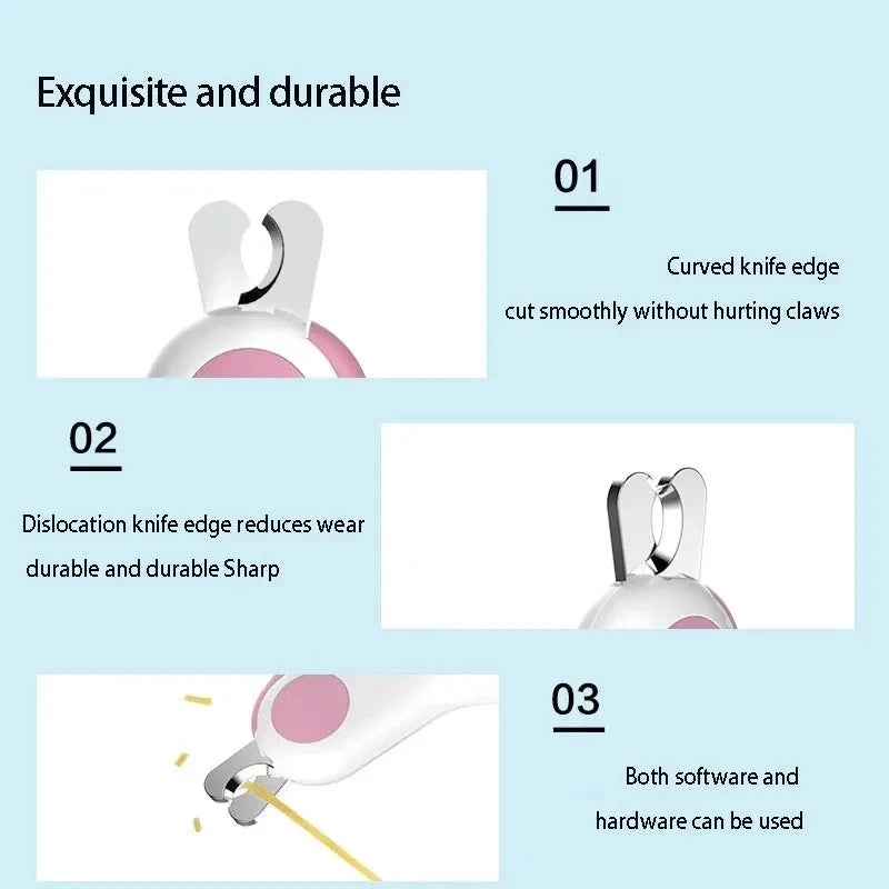 LED Light Cat Dog Nail Clipper Cutter Professional