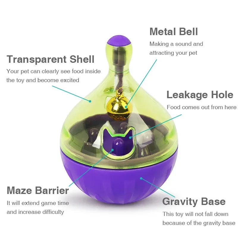 Pet Cat Fun Bowl Feeding Toys Dog Tumbler Feeder