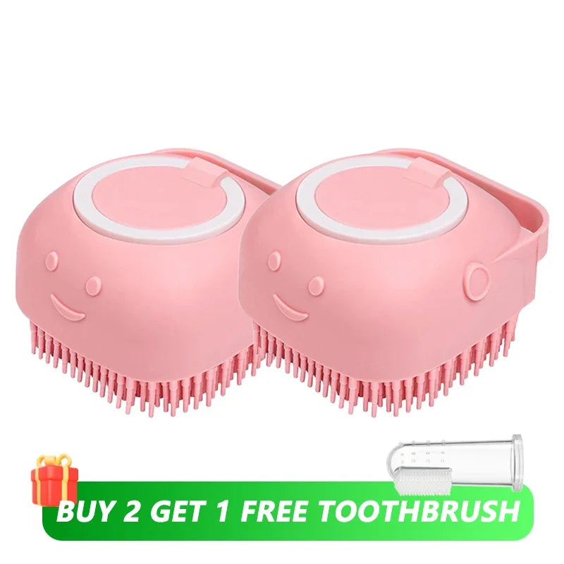 Dog Bathing Brush Pet Massage Brush Shampoo