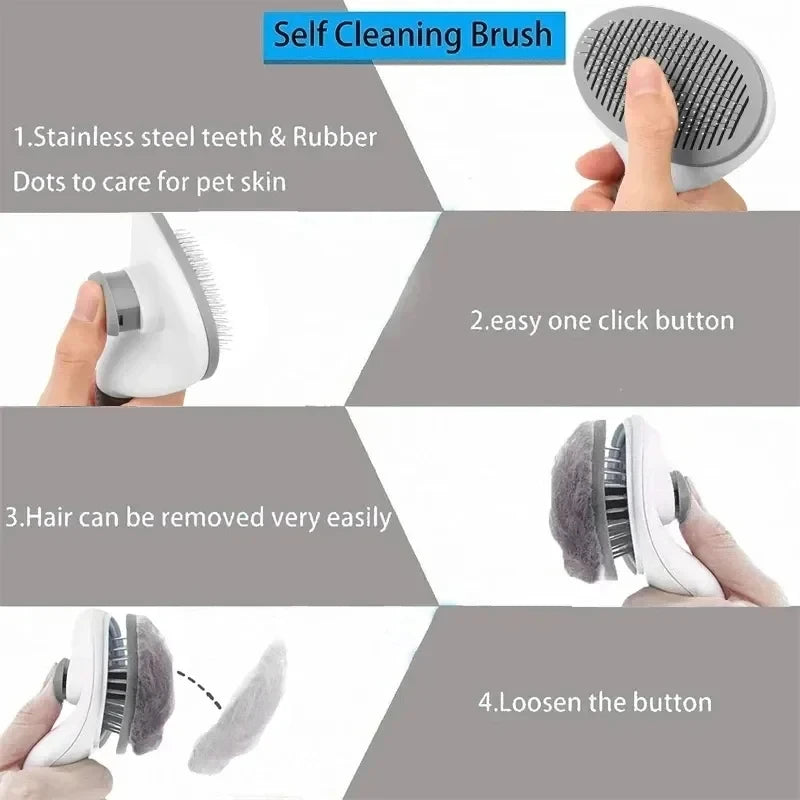 Pet Dog Brush Cat Comb Self Cleaning Pet Hair