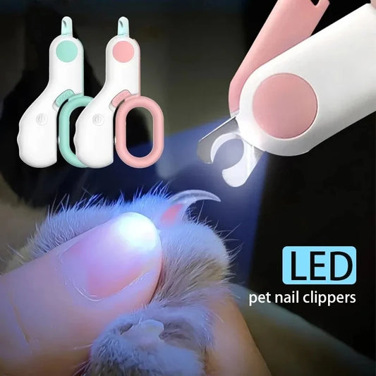 LED Light Cat Dog Nail Clipper Cutter Professional