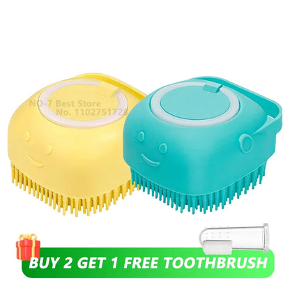 Dog Bathing Brush Pet Massage Brush Shampoo