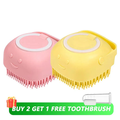 Dog Bathing Brush Pet Massage Brush Shampoo