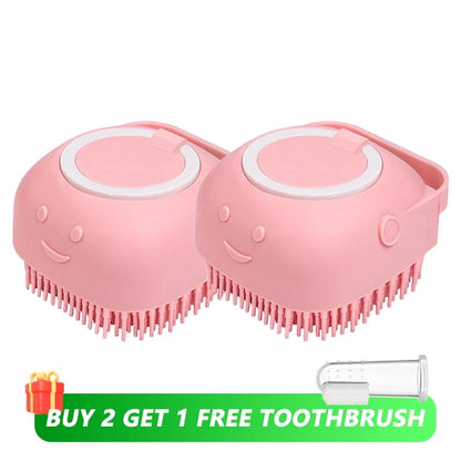 Dog Bathing Brush Pet Massage Brush Shampoo